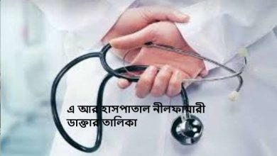 এ আর হাসপাতাল নীলফামারী ডাক্তার তালিকা