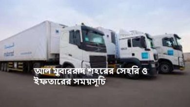 আল মুবাররাদ শহরের সেহরি ও ইফতারের সময়সূচি