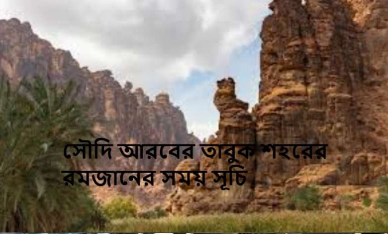 সৌদি আরবের তাবুক শহরের রমজানের সময় সূচি
