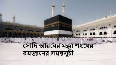 সৌদি আরবের মক্কা শহরের রমজানের সময়সূচী